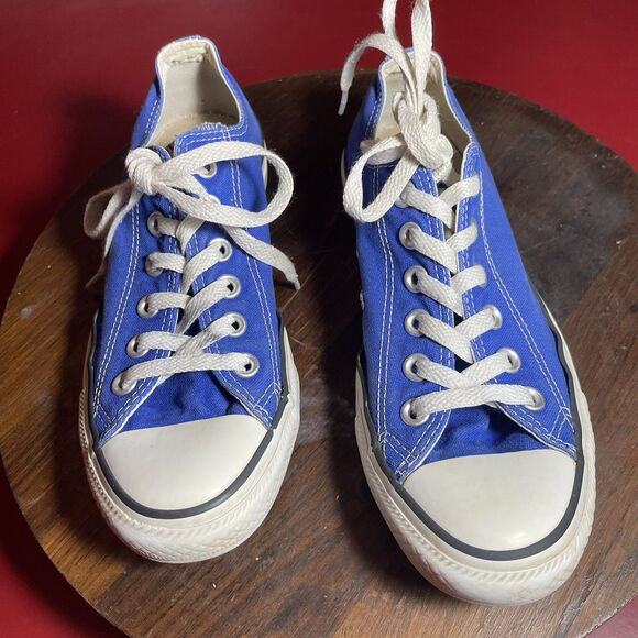 Converse Blue Canvas Low Top Sneakers Size 7 Classic Vintage Style Chuck Taylor - Picture 4 of 13